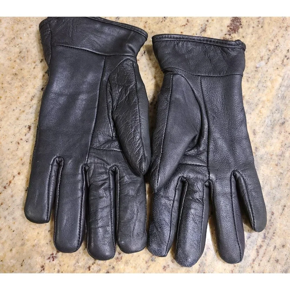 Thinsulate Insulation Women's Size L Black Soft Leather Quilted 40 Gram Biker